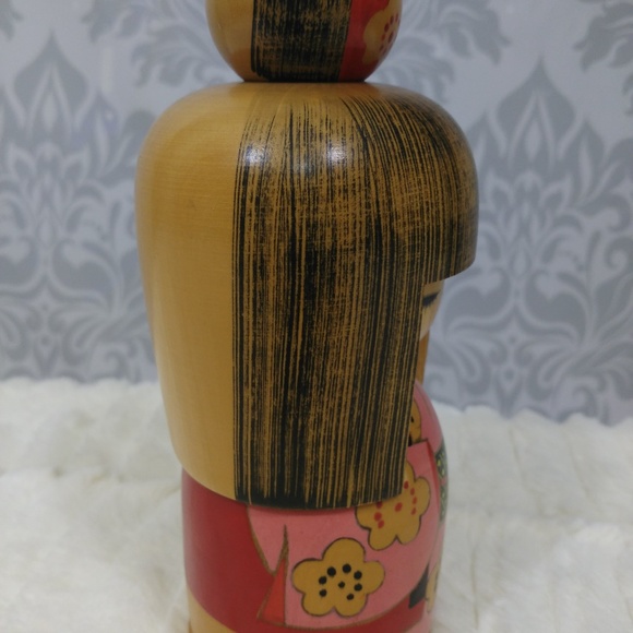 Vintage Kokeshi Japanese Wooden Doll 8 Inches Tall - Picture 7 of 8